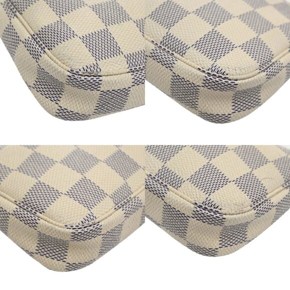 LOUIS VUITTON Mini Pochette Accessoires Hand Bag Damier Azur WE - Picture 13 of 14